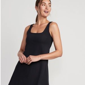 Soft sleeveless shelf bra support dress.   Size med . Jet black